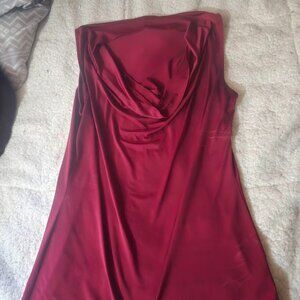 Worthington Burgundy Cowl Neck Sleeveless Career Blouse | Size M